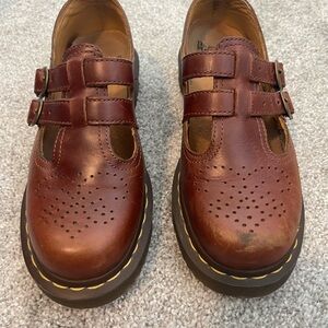 Dr. Martens Brown Leather Shoes with Buckle